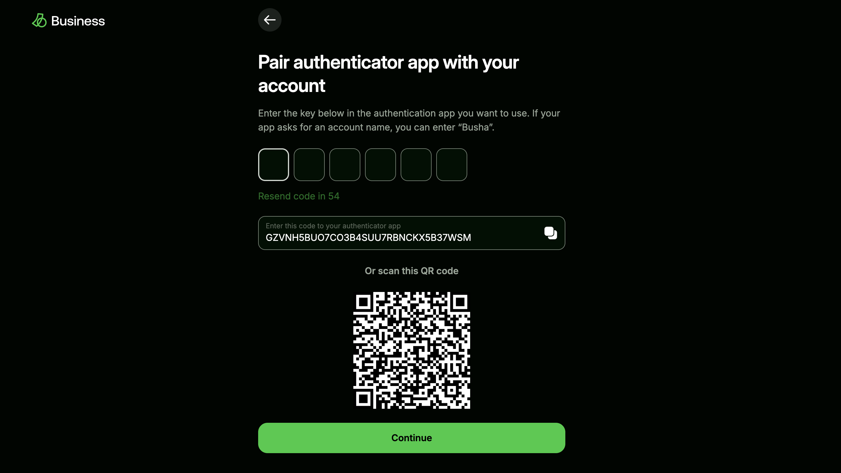 Activation key for authenticator application of choice