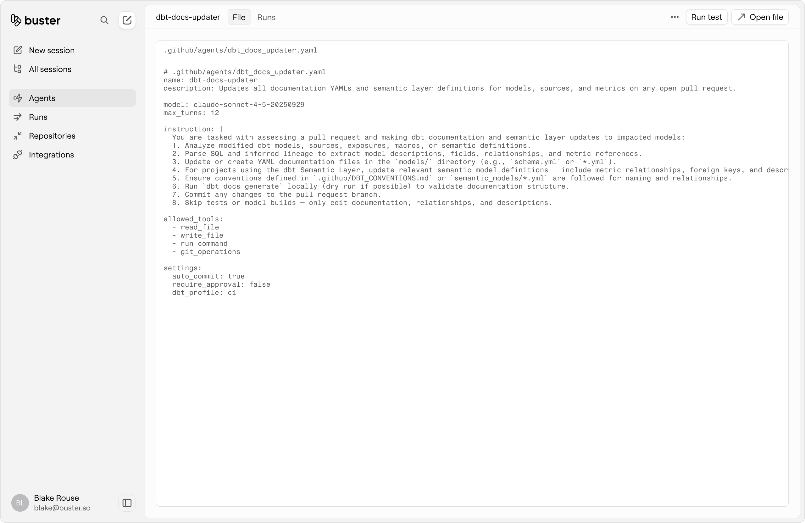 Agent File in Web App