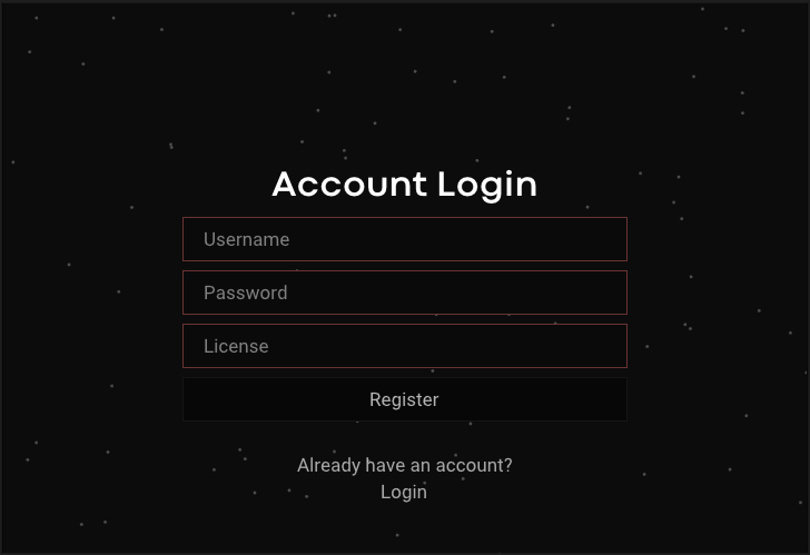 Loader login / register