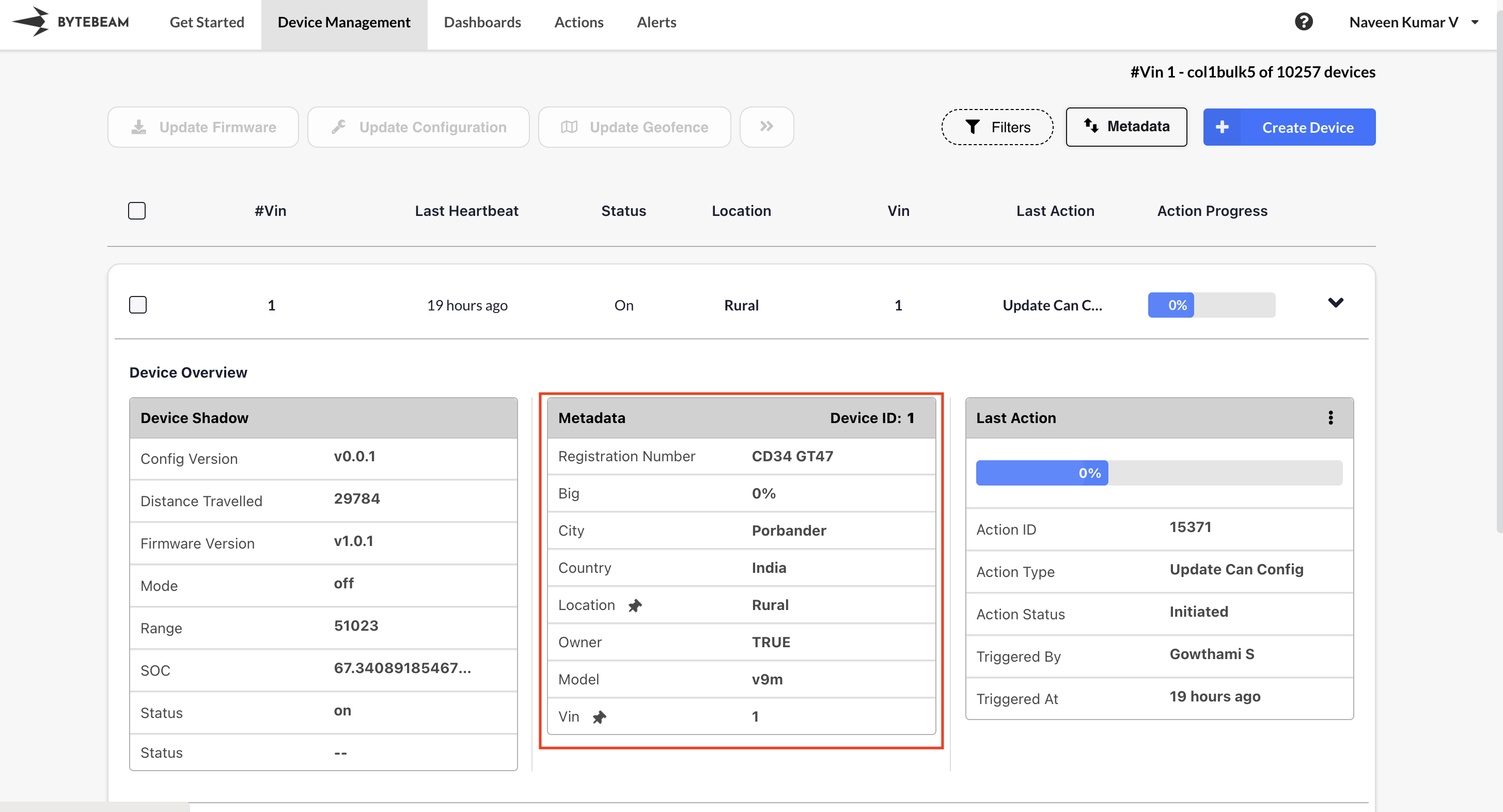 Device Metadata - Bytebeam Docs