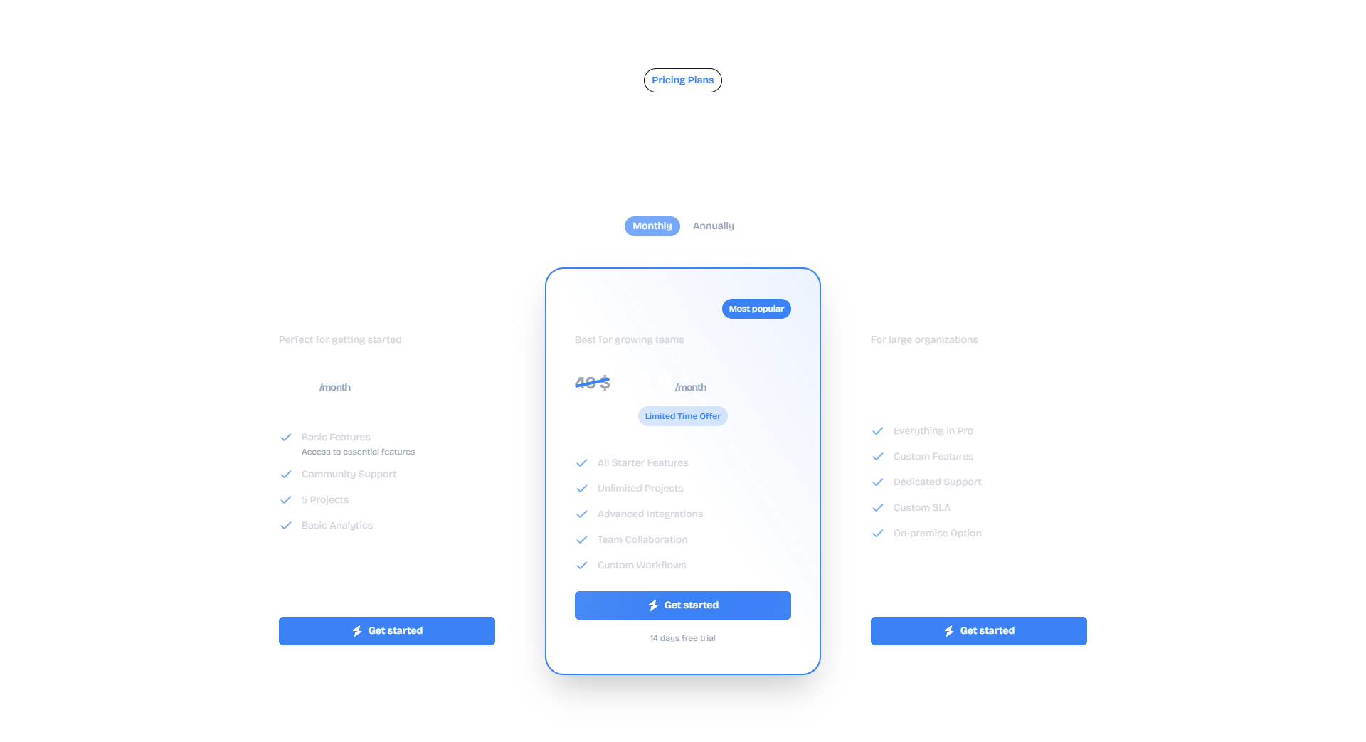 Subscription Pricing Dark