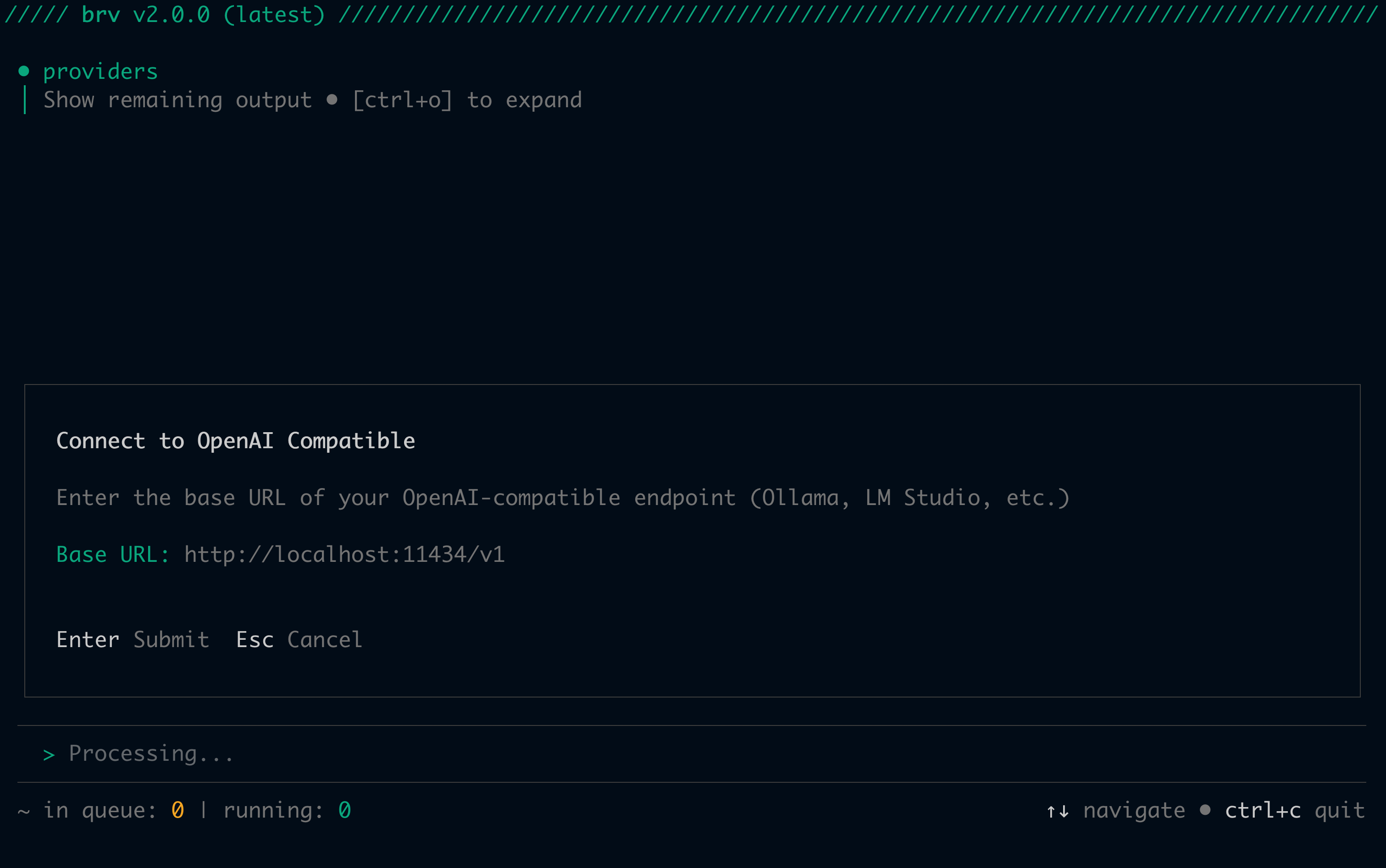 Base URL prompt for OpenAI Compatible provider