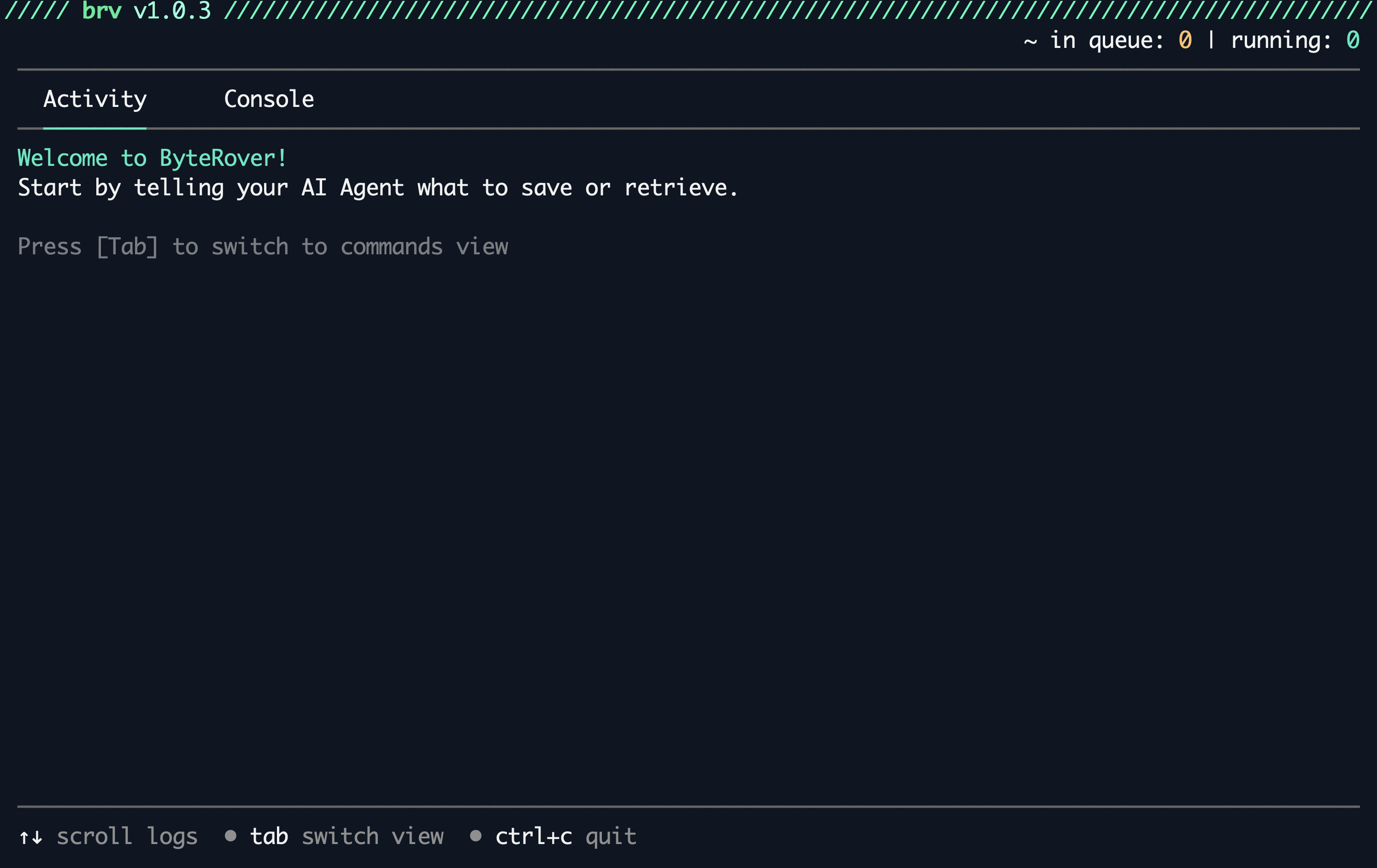 ByteRover Activity Tab
