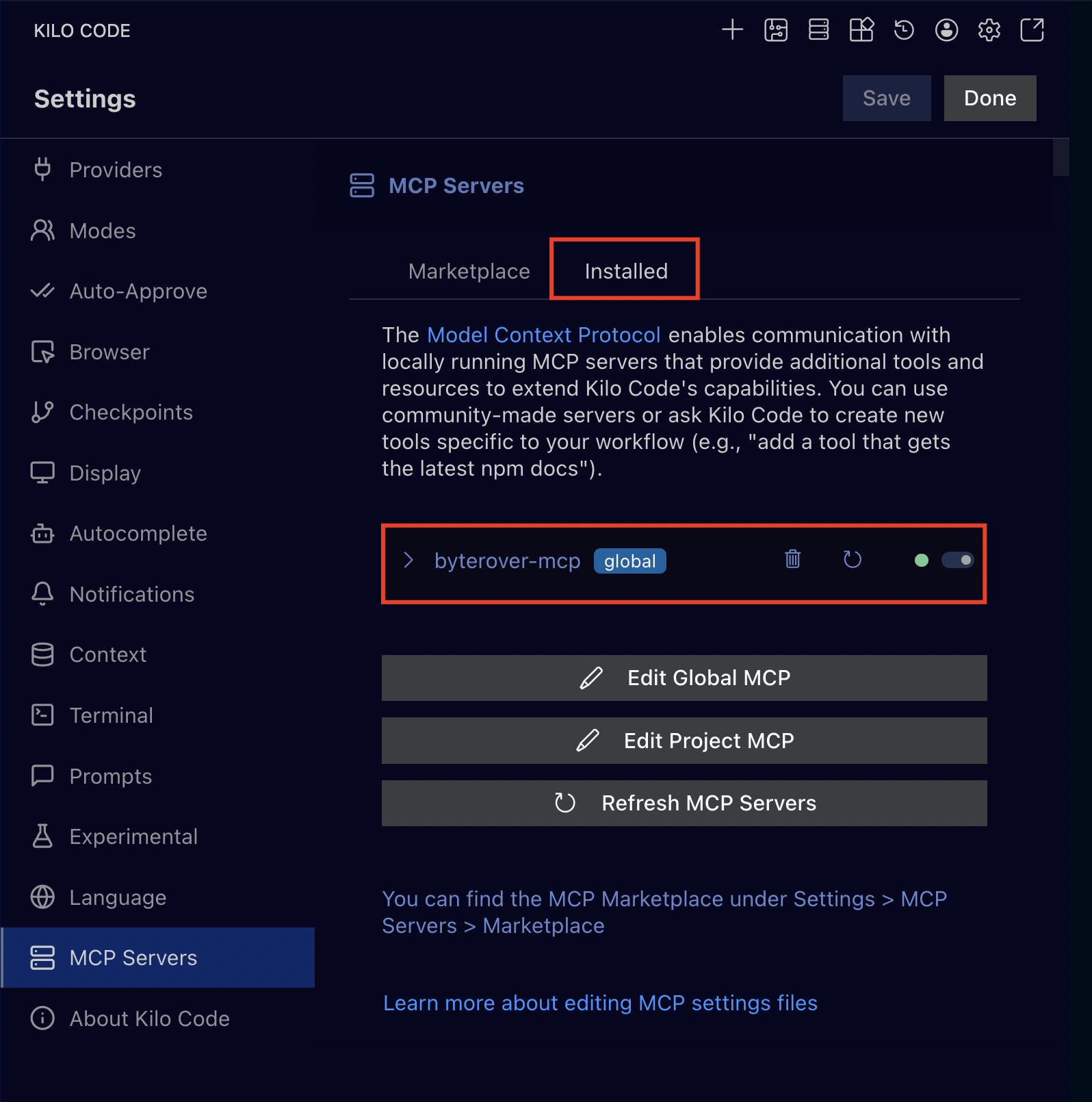 Remove ByteRover MCP