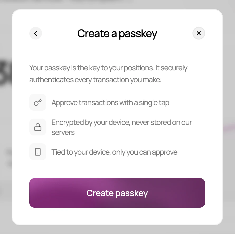 Création du passkey