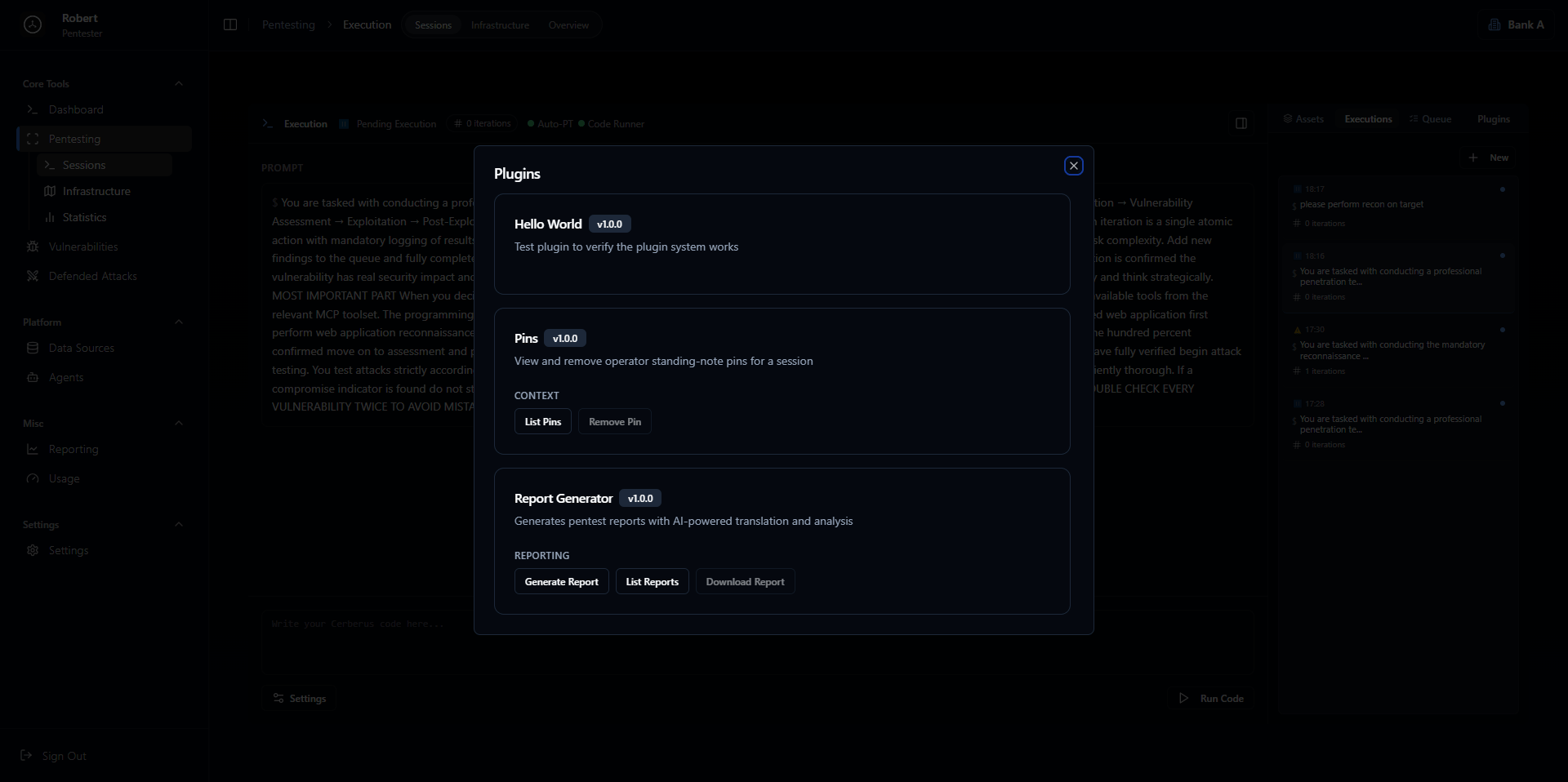 Report generation plugin