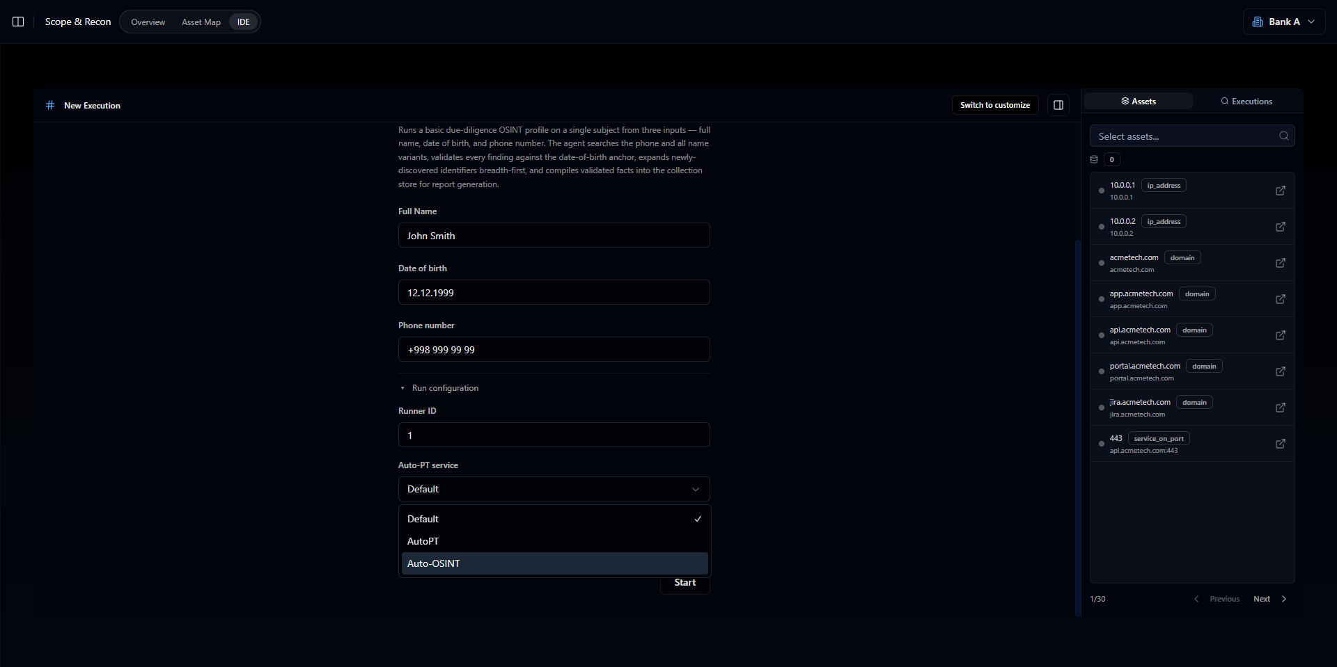 Template configuration