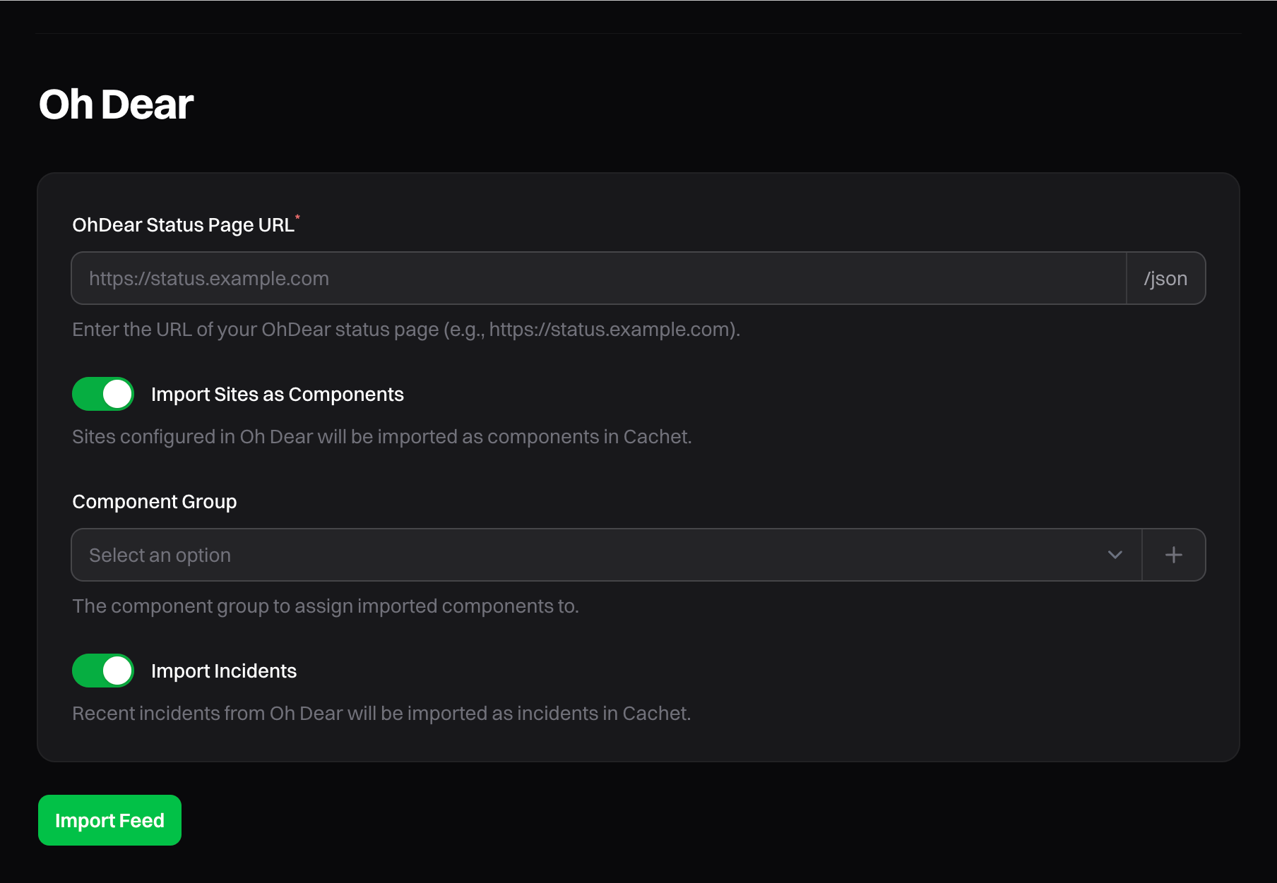 Oh Dear Dashboard