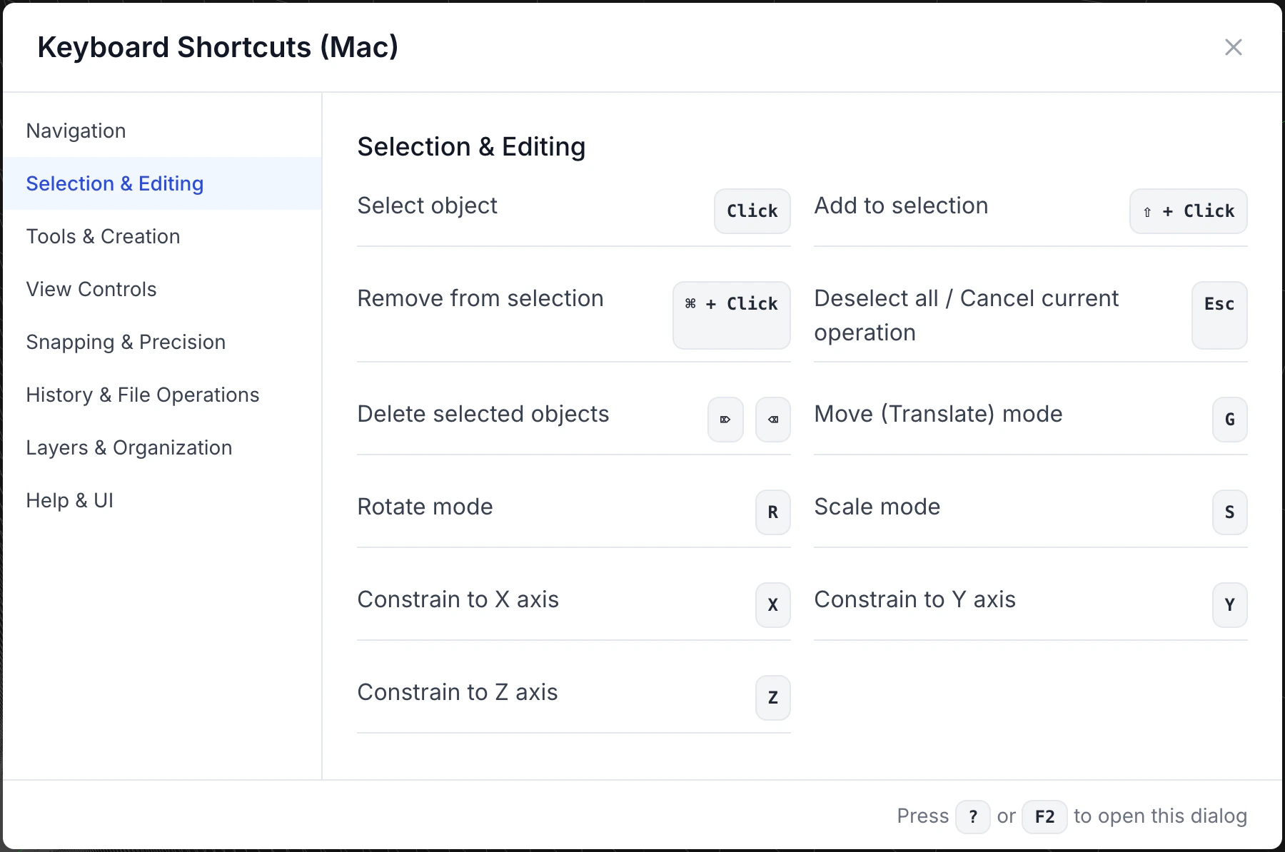Keyboard Shortcuts