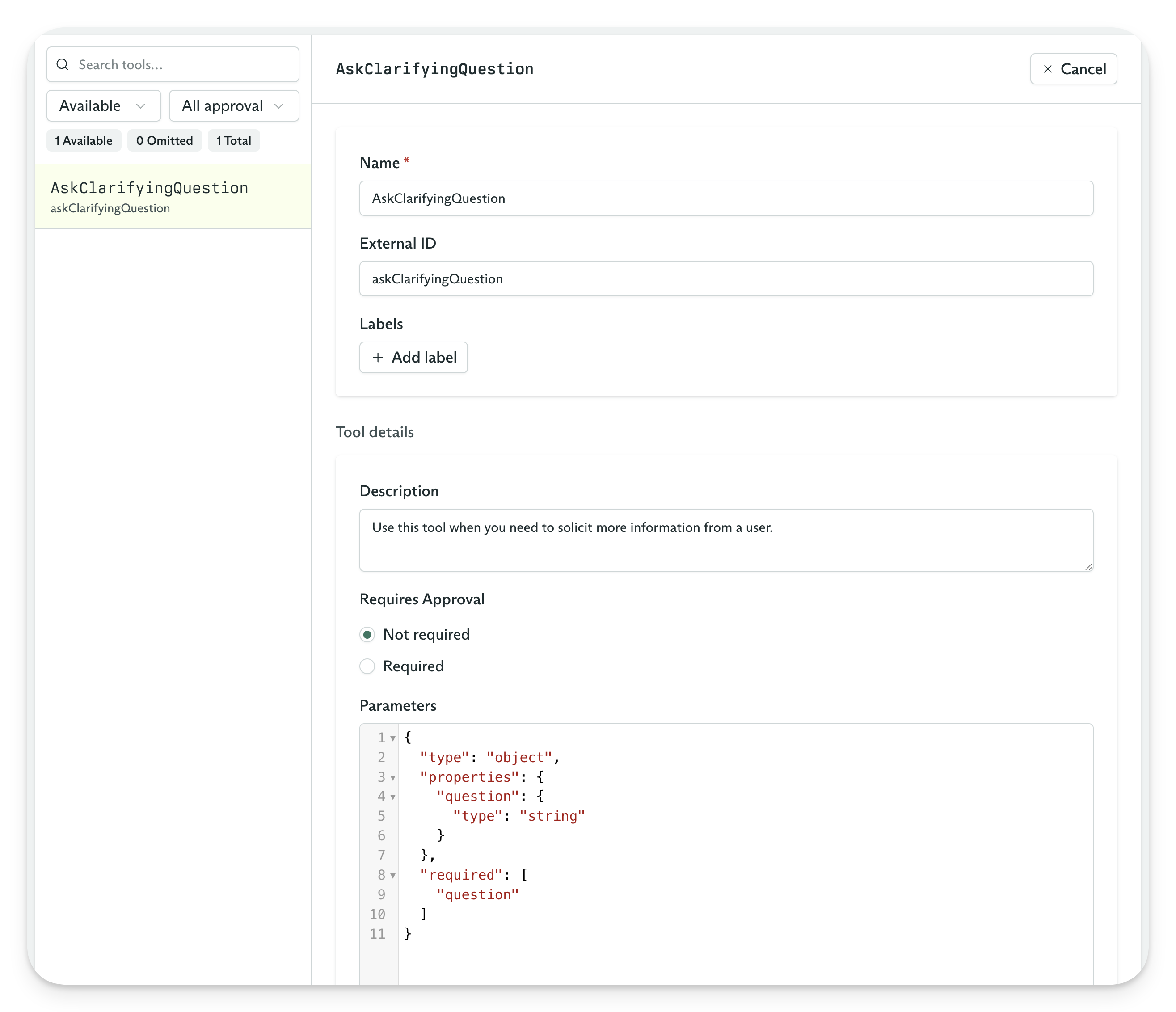 Bare tool example