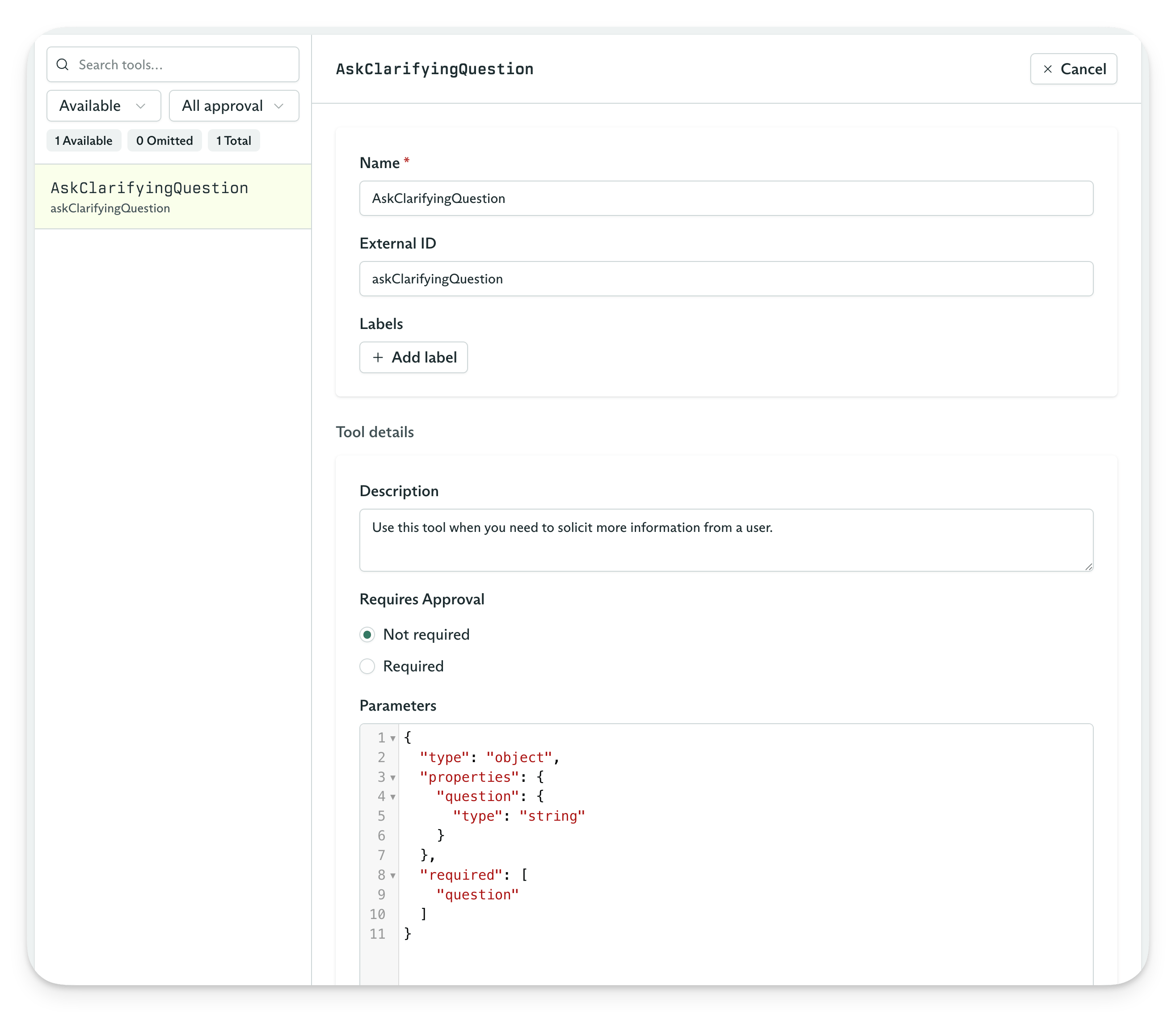 Bare tool example