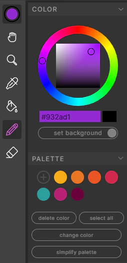 Color Menu Interface