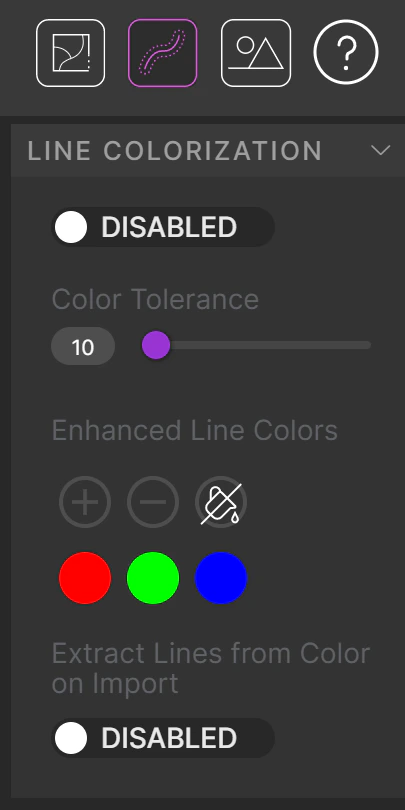 Line Colorization Button