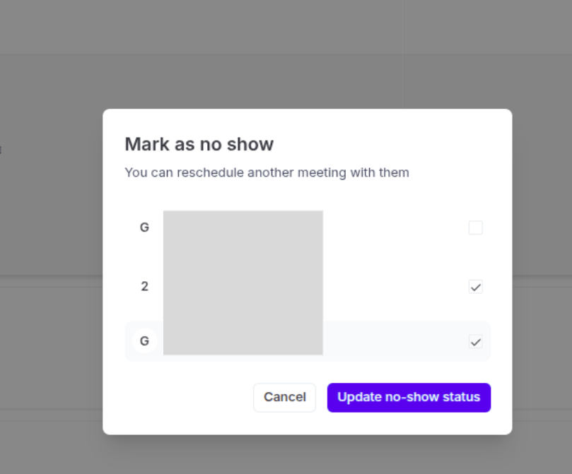 Bulk marking attendees as no-show
