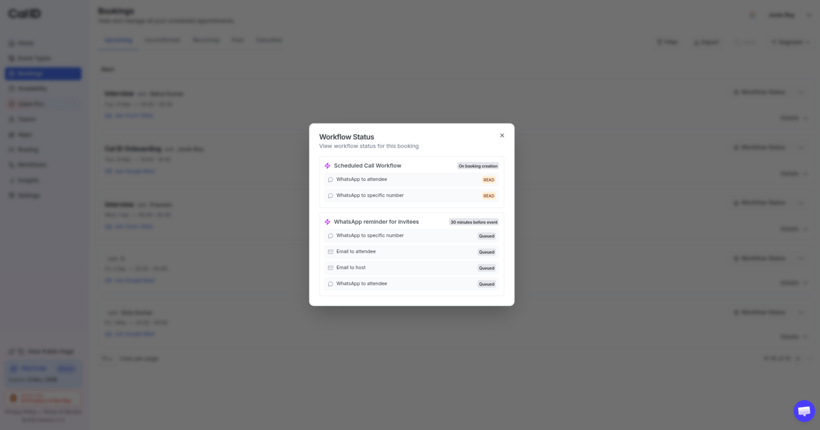 Scheduled or Queued status