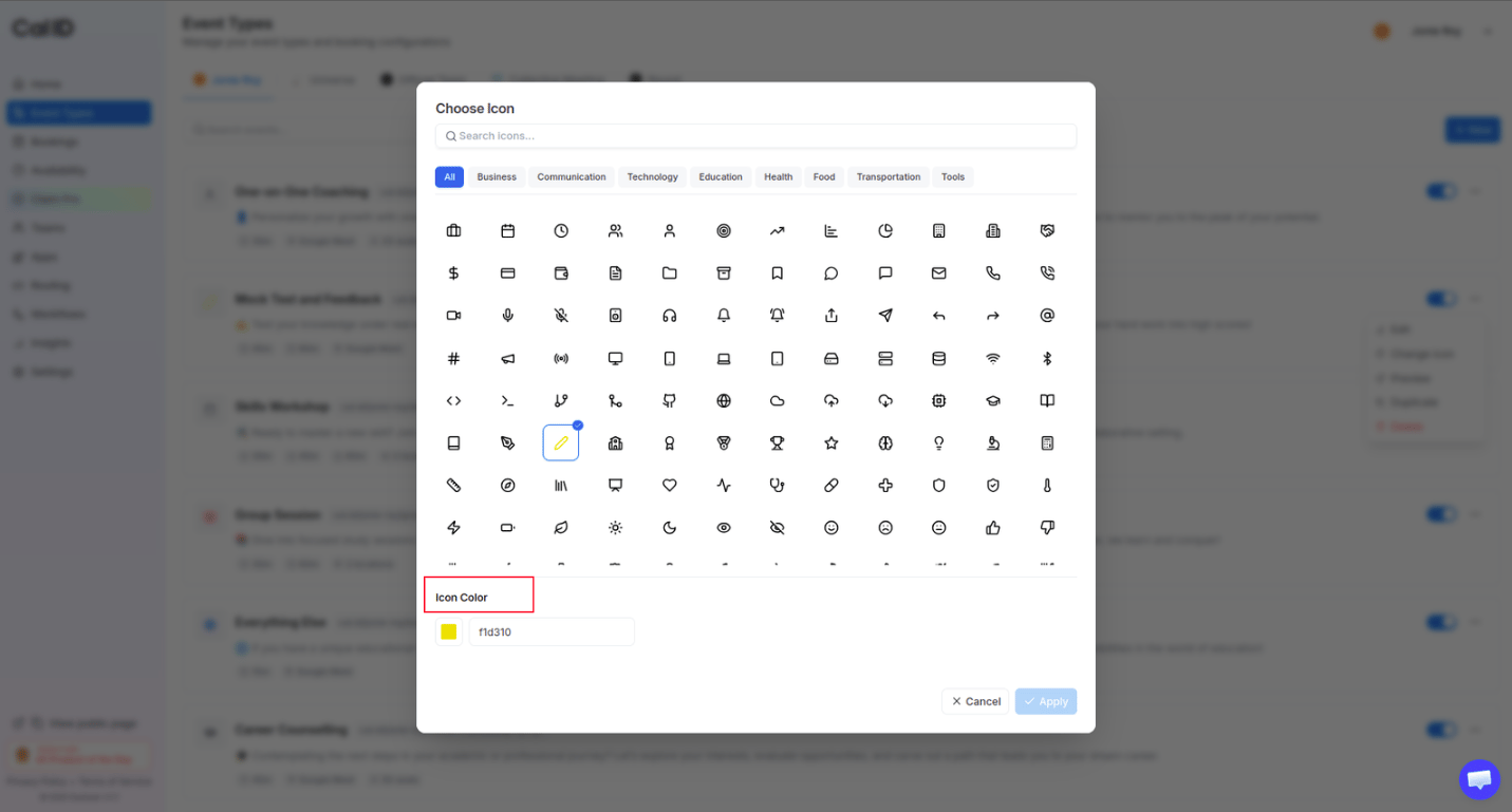 Icon color picker