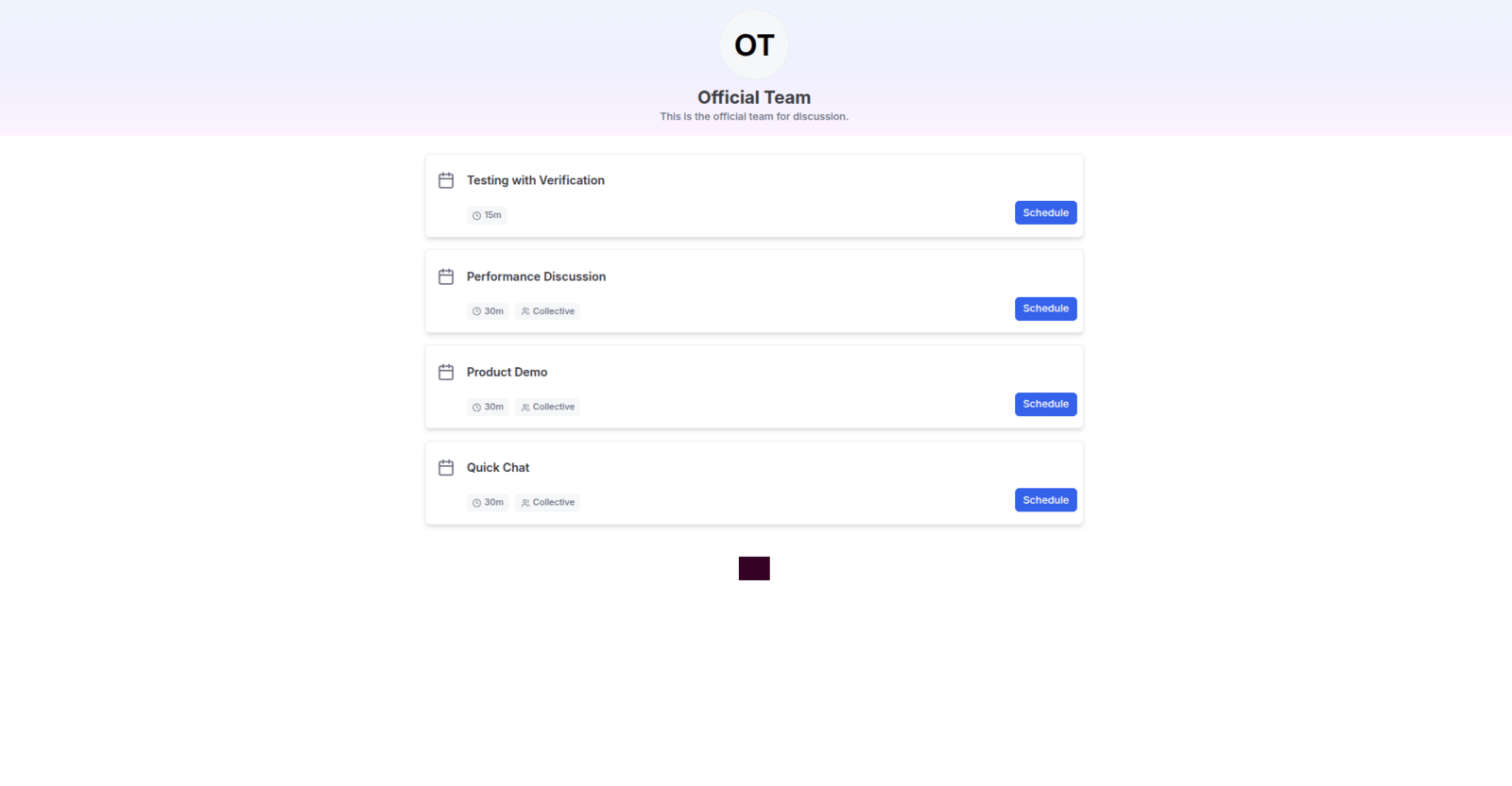 Book a team member button hidden