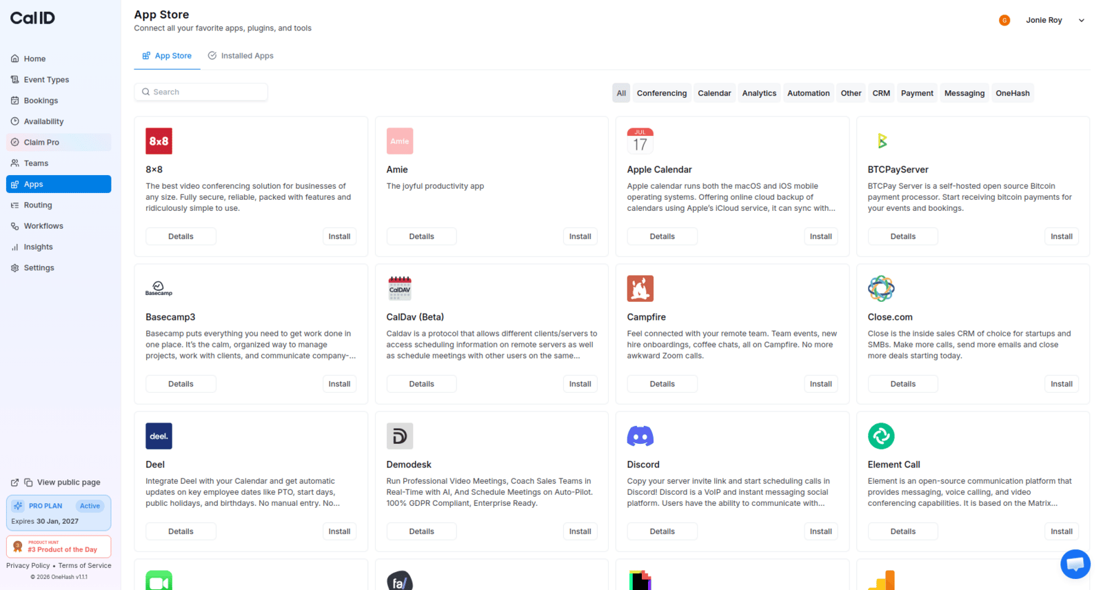 App cards in the Cal ID App store