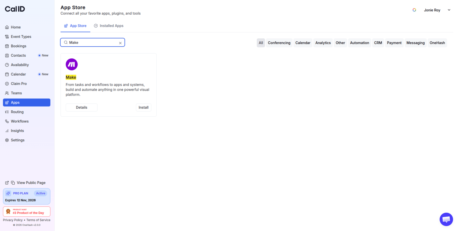 Make app in the Cal ID App store