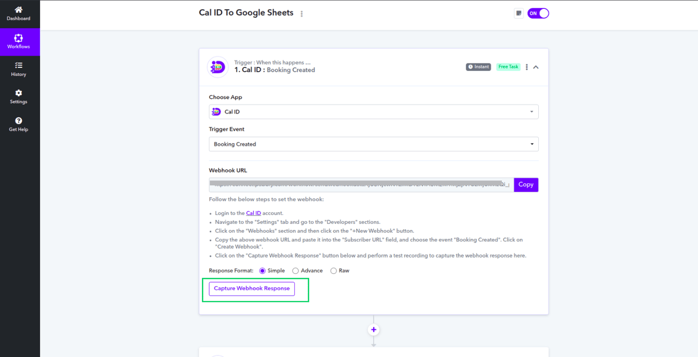 Capture Webhook Response in Pabbly