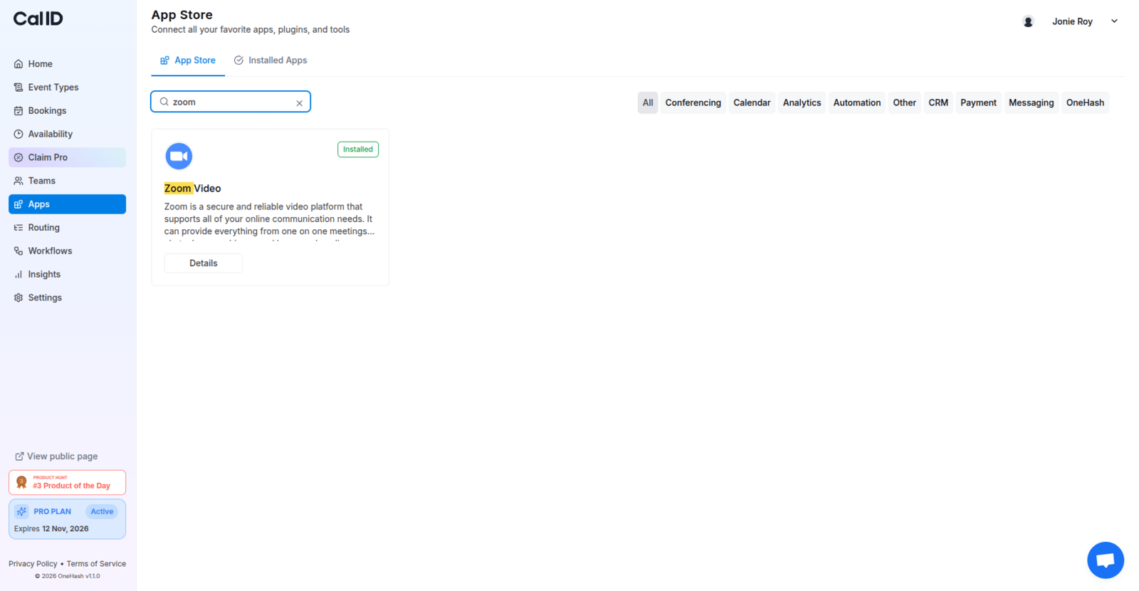 Zoom search result in the App store