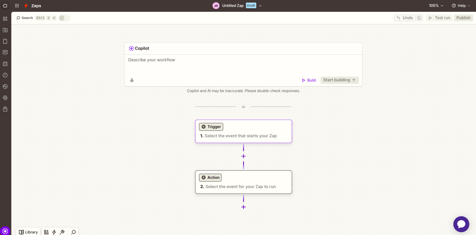 Zapier trigger app search box with Cal ID showing in the results list
