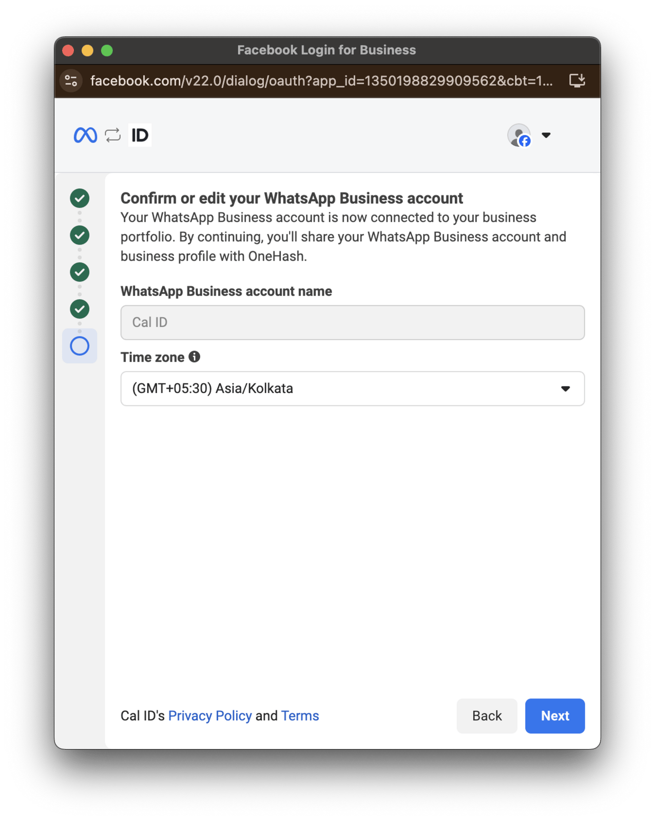 Filling in additional required information