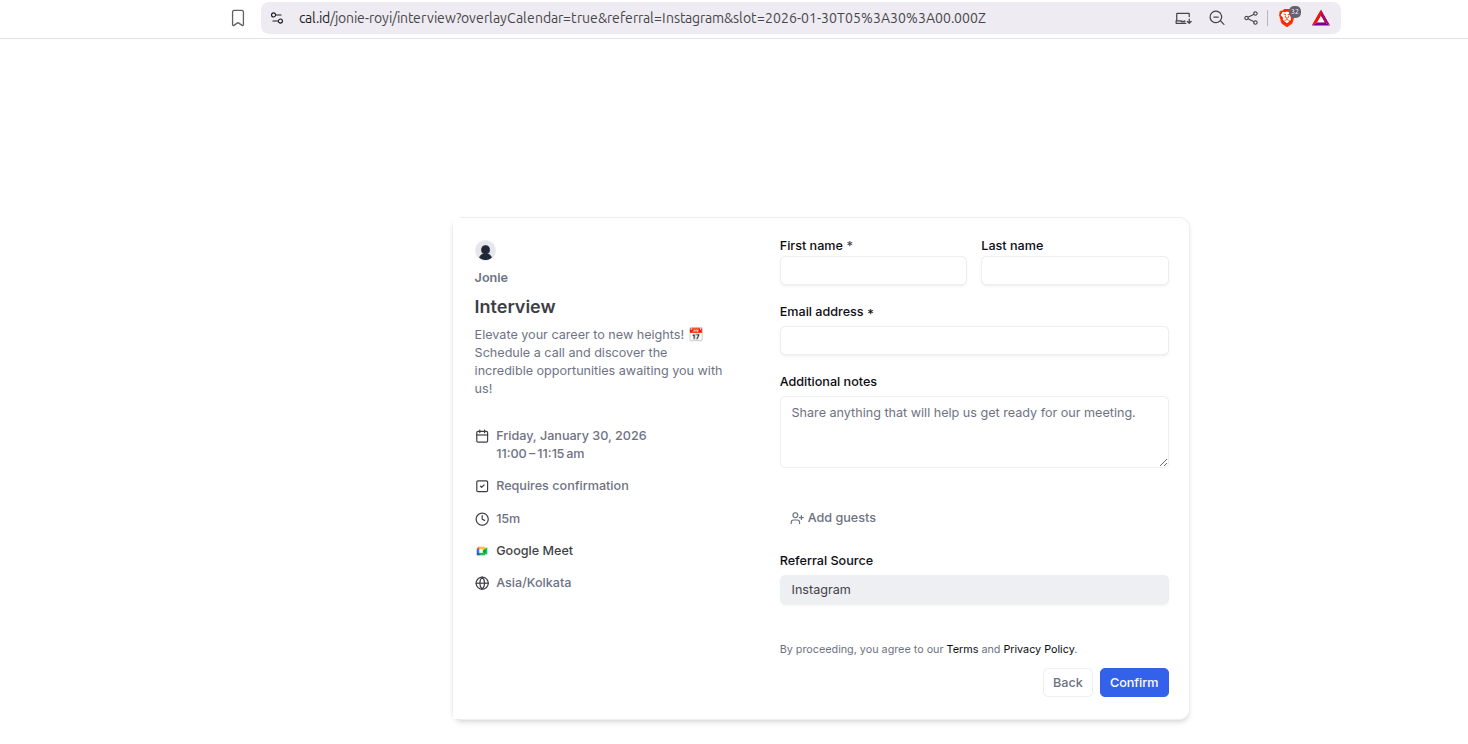 Appending a query parameter to a booking URL