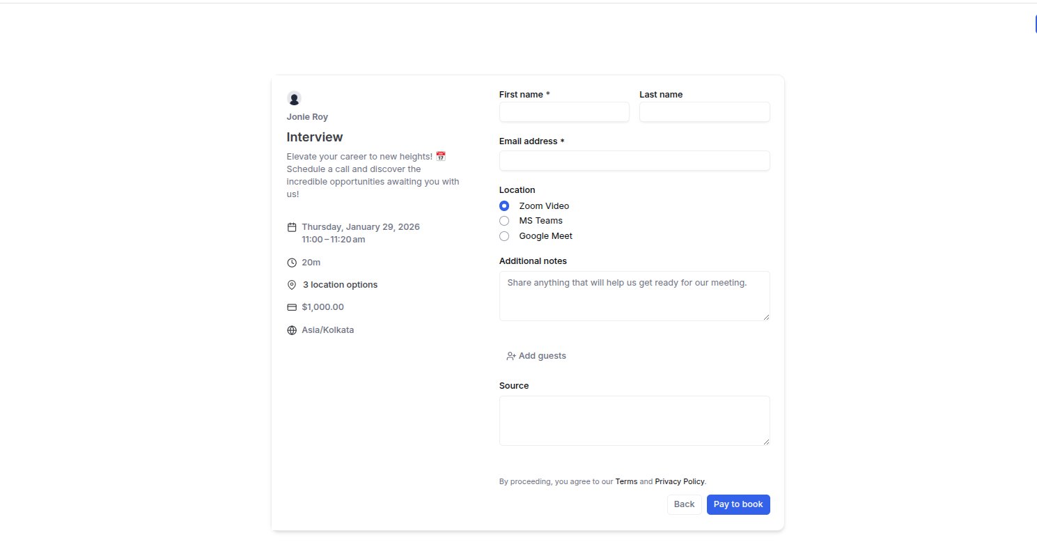 Location choice on the booking form