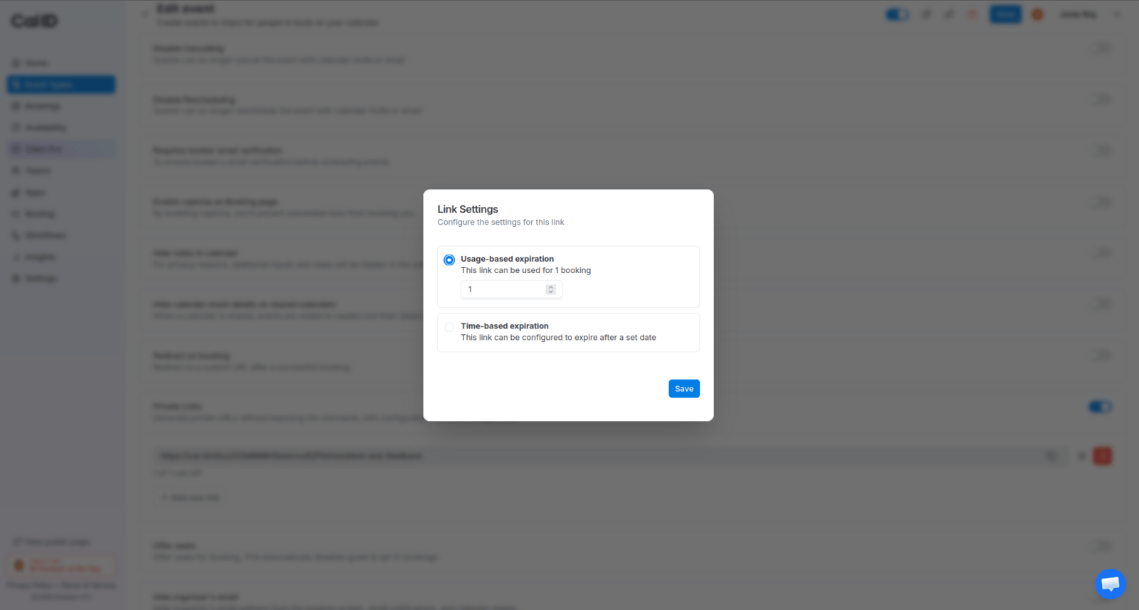 Usage-based expiration setting
