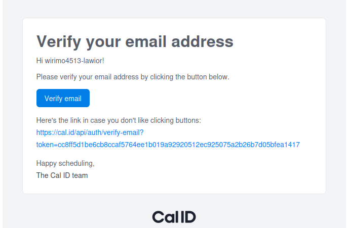 Email verified confirmation screen
