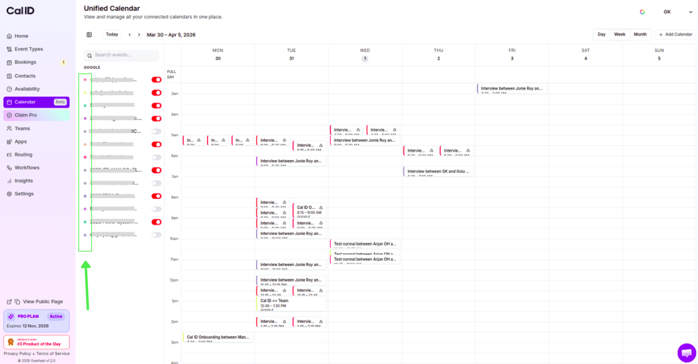 Changing a calendar's display color