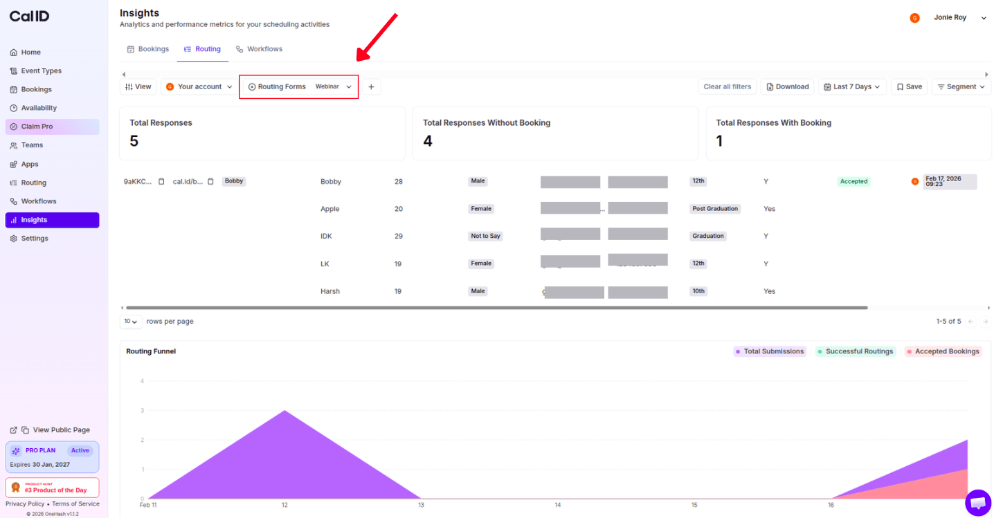 Form selector dropdown