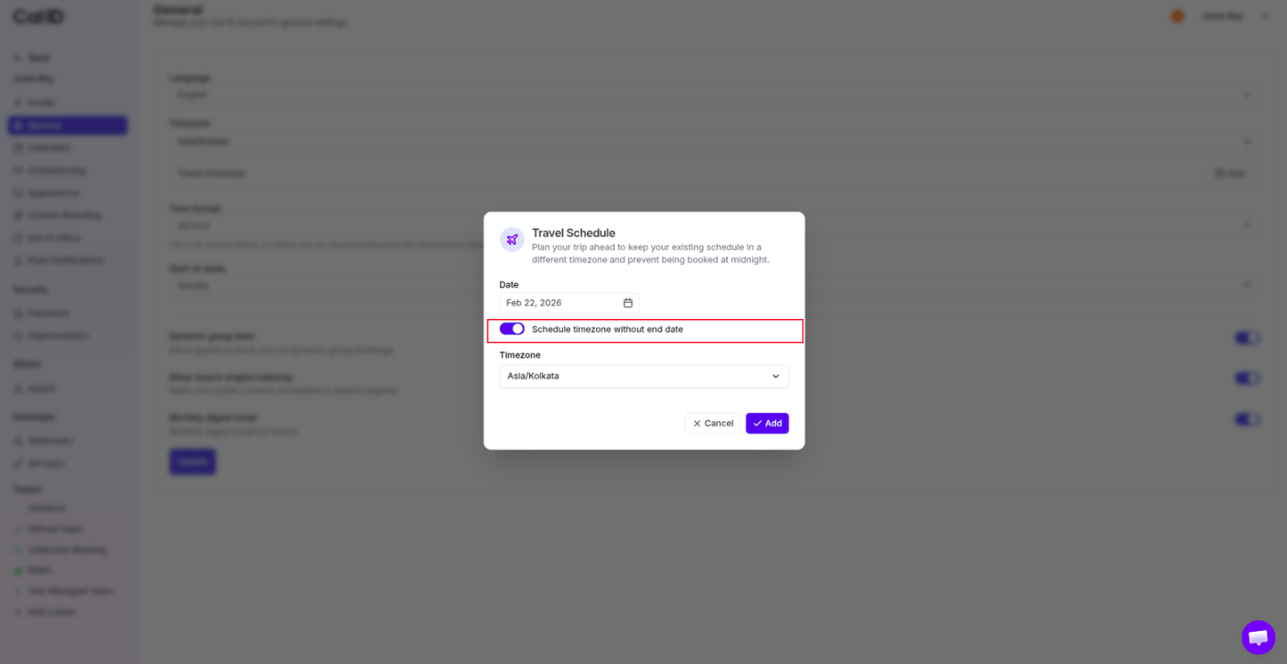 No end date toggle