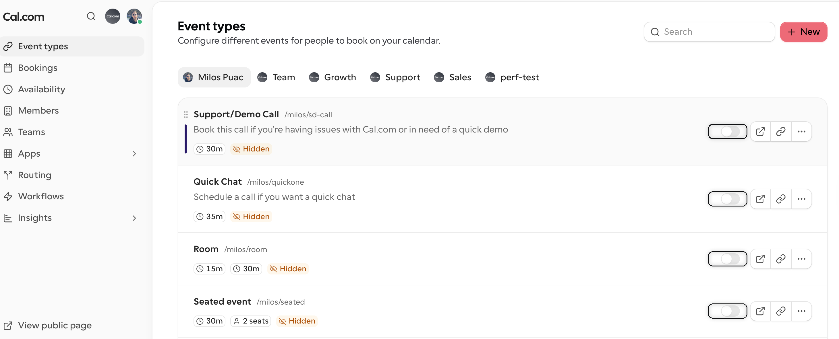Cal Event Type Toggles Highlighted