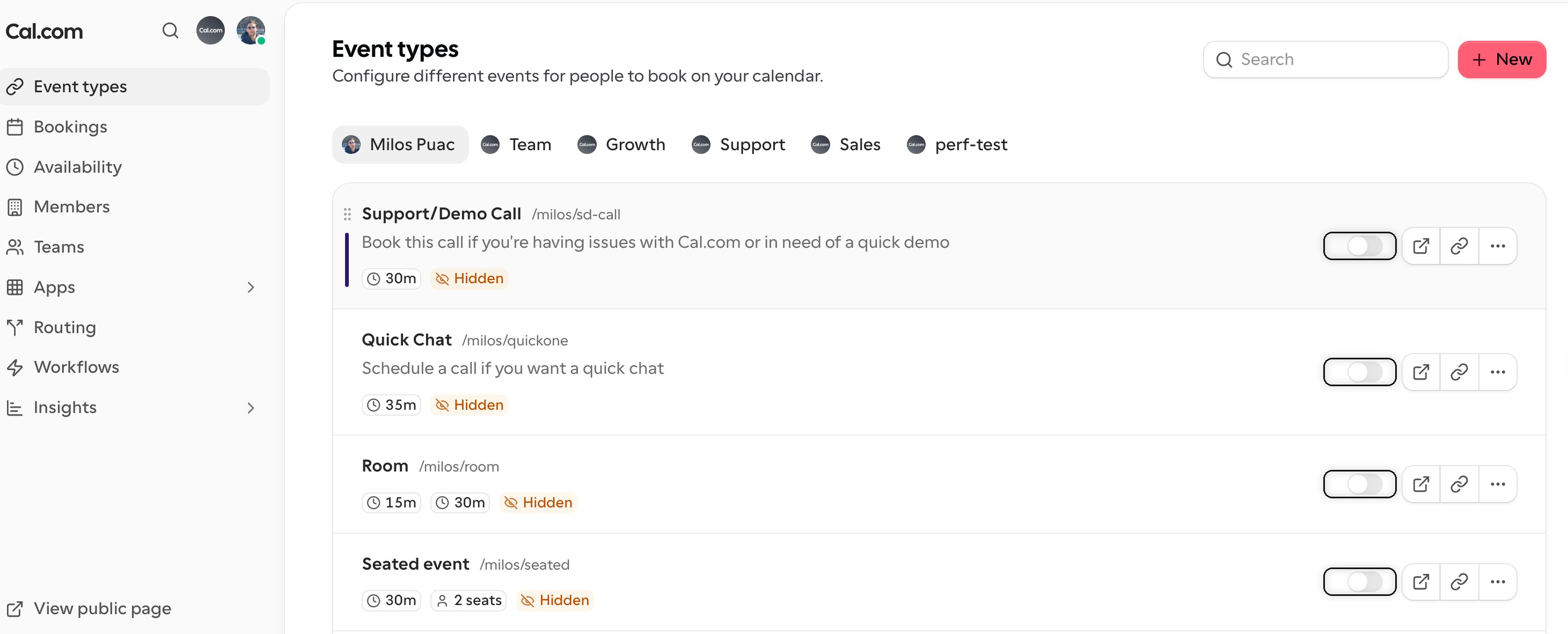 Cal Event Type Toggles Highlighted