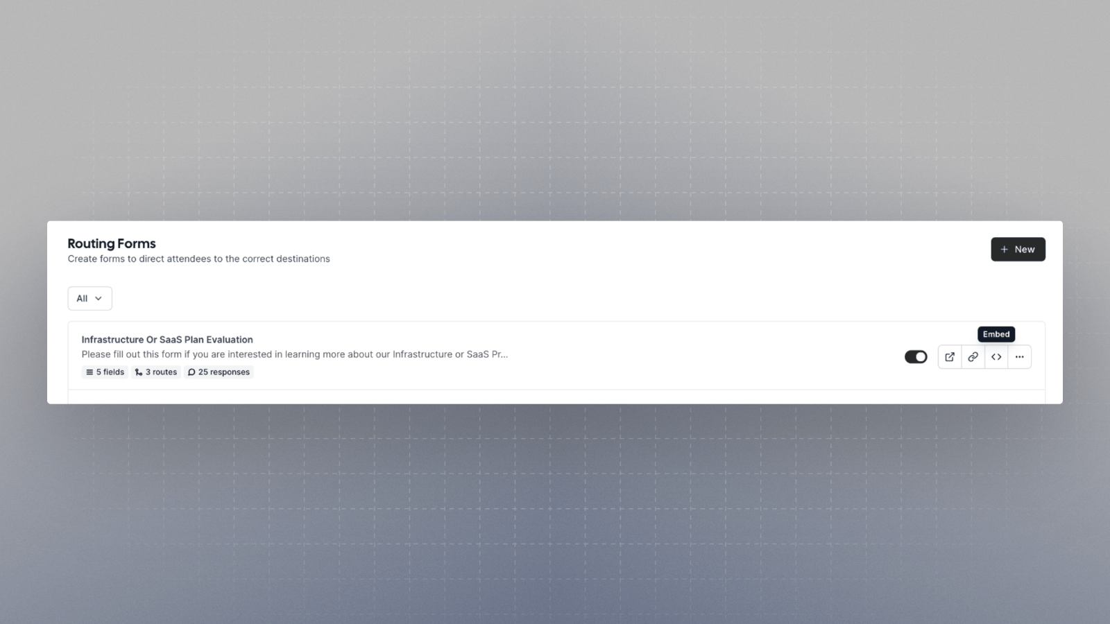 Routing form embed example