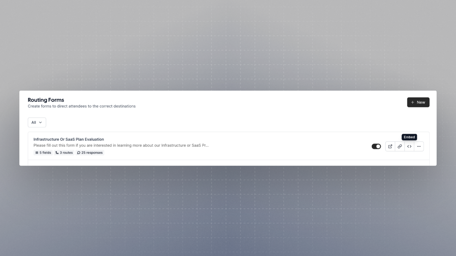 Routing form embed example