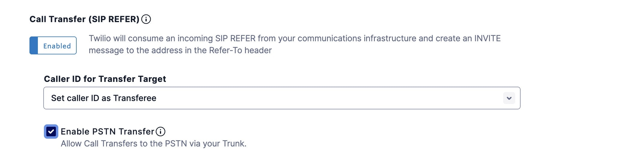 Twilio SIP Trunk Settings