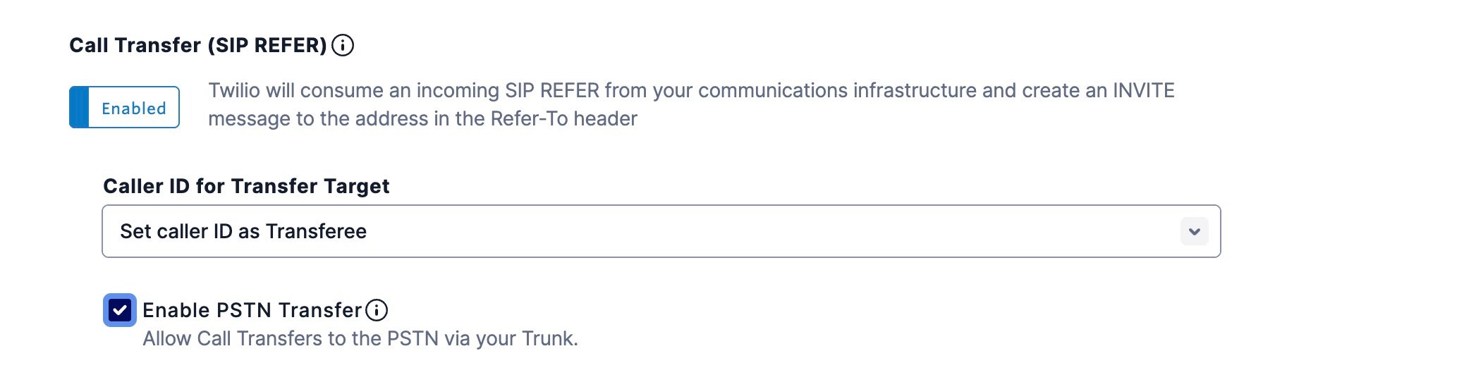 Twilio SIP Trunk Settings