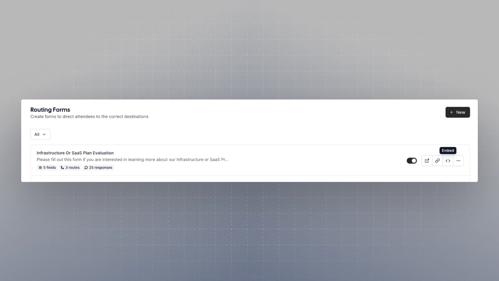 Routing form embed example