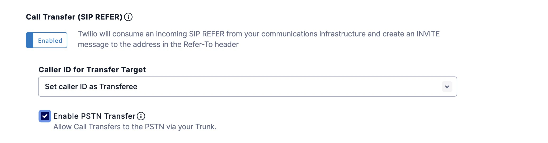 Twilio SIP Trunk Settings