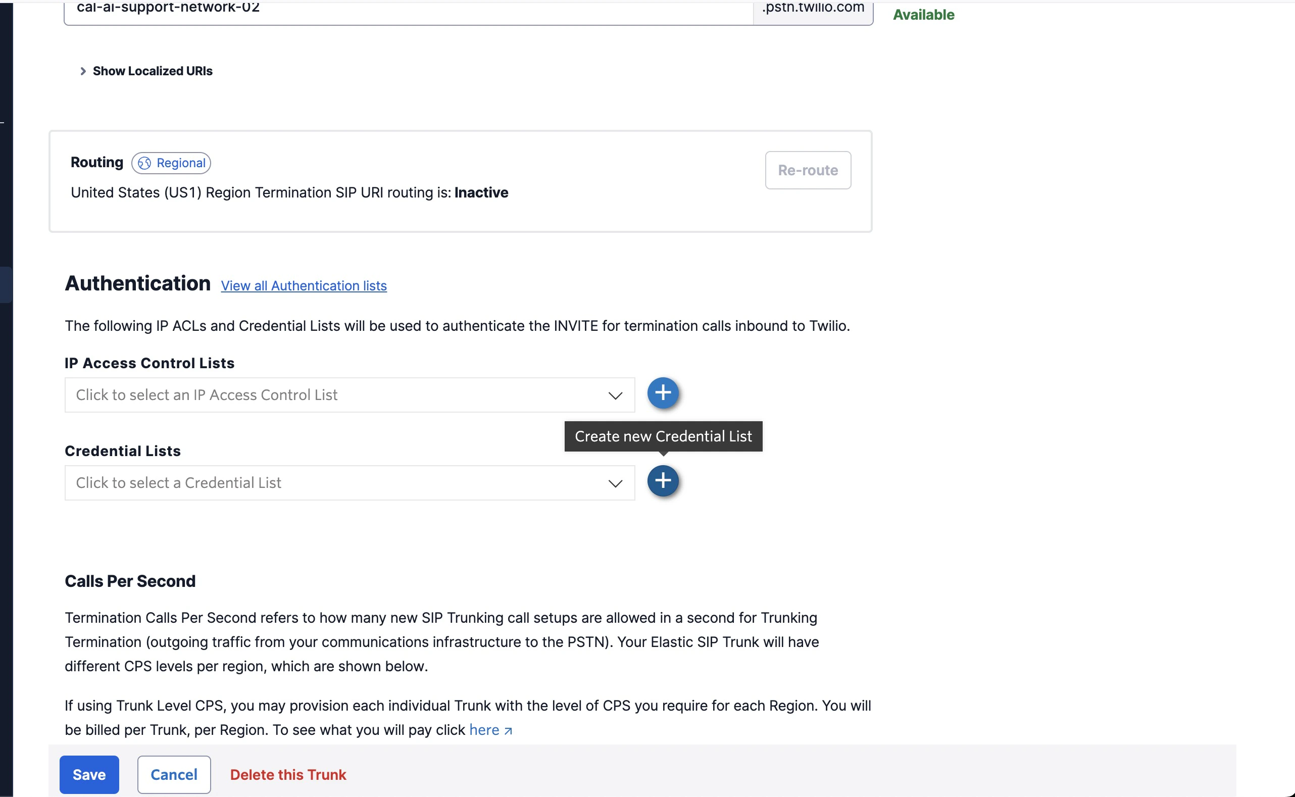 Create Credentials List