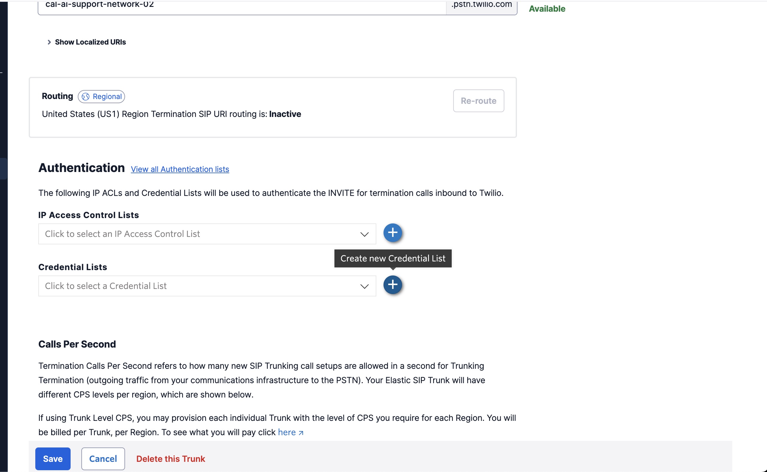 Create Credentials List