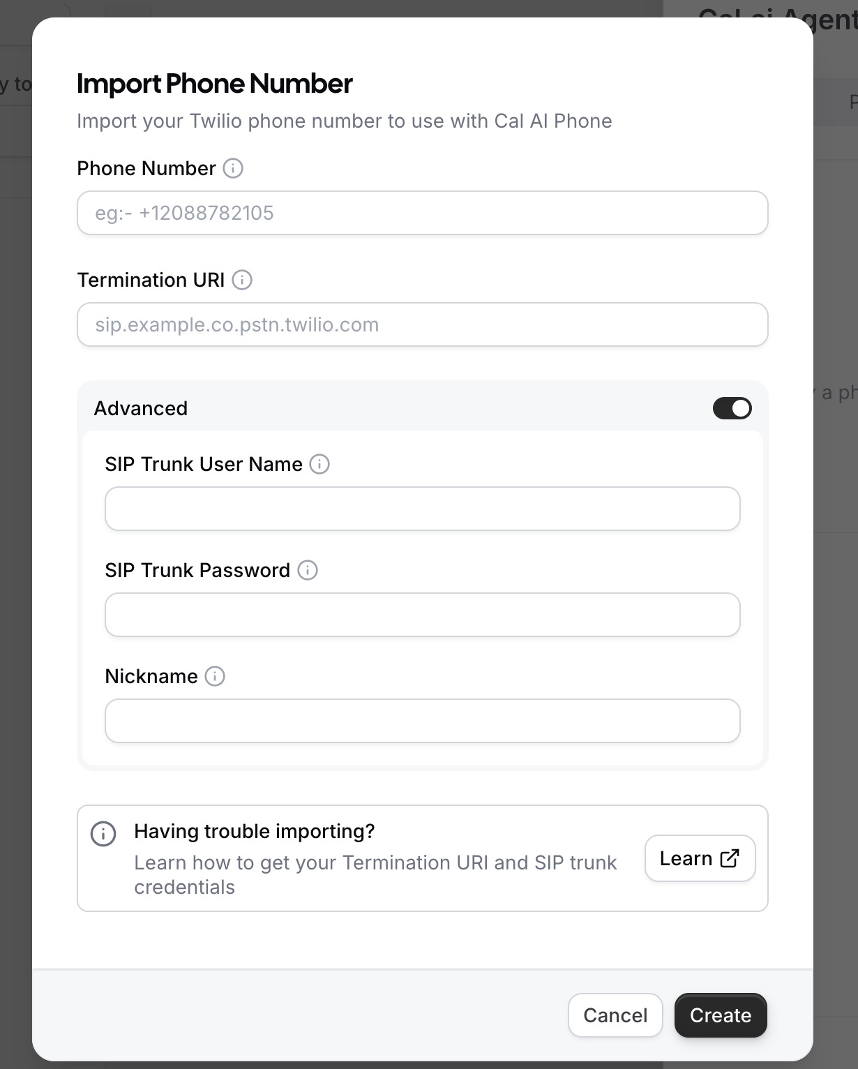 Import Modal