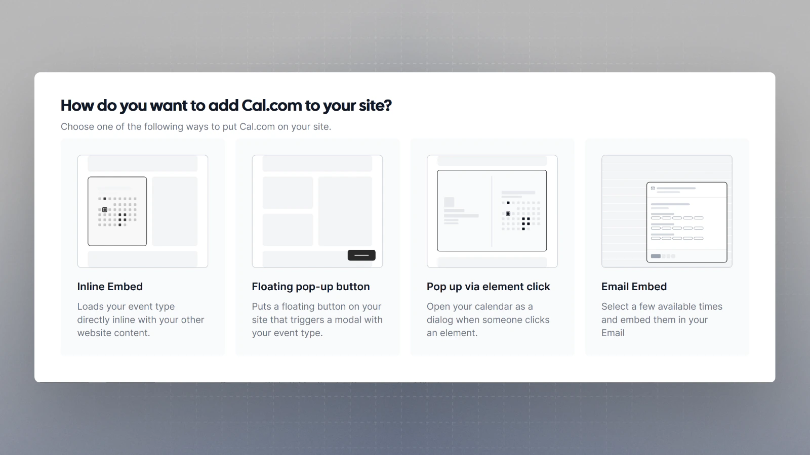 Email embed interface