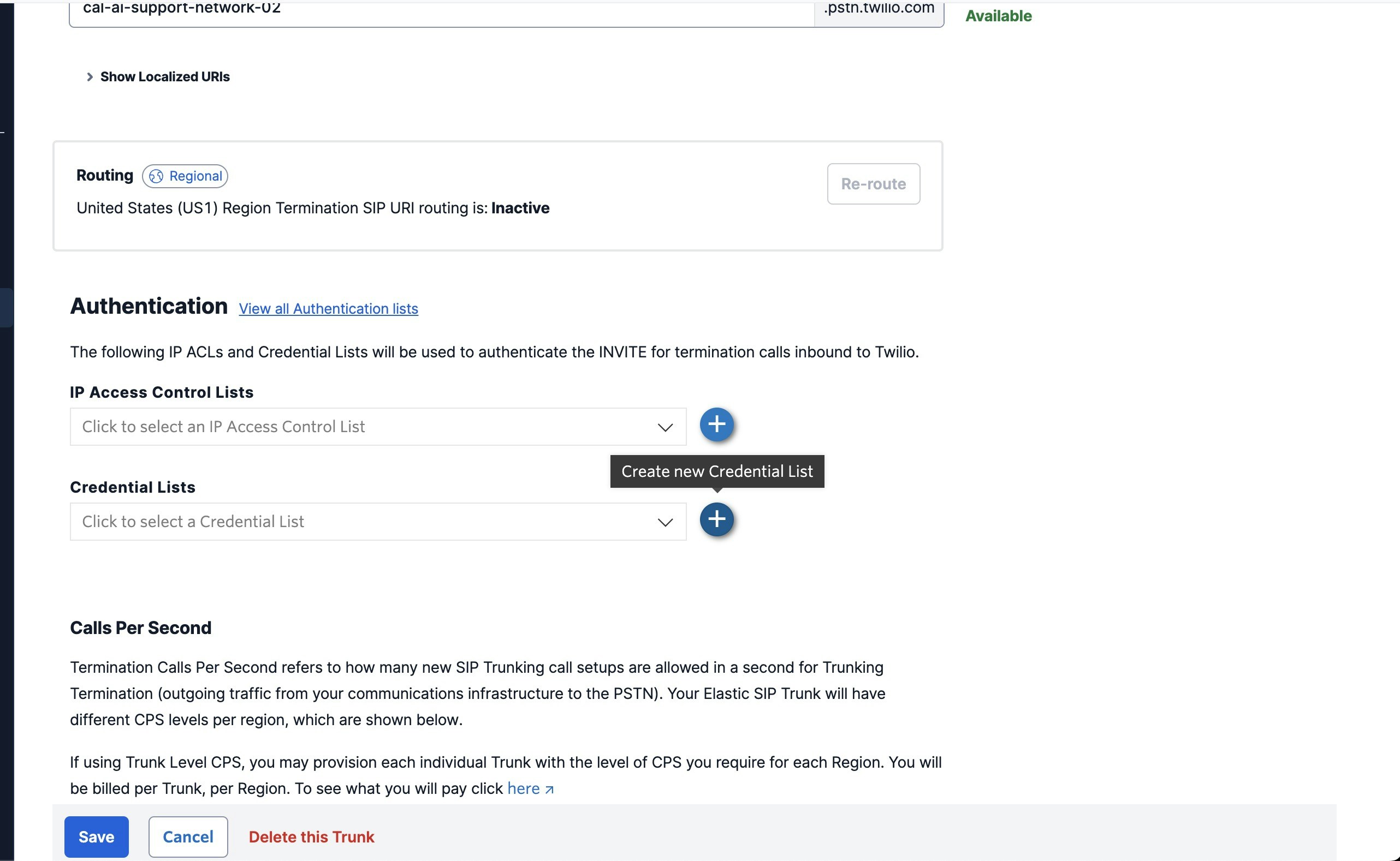 Create Credentials List