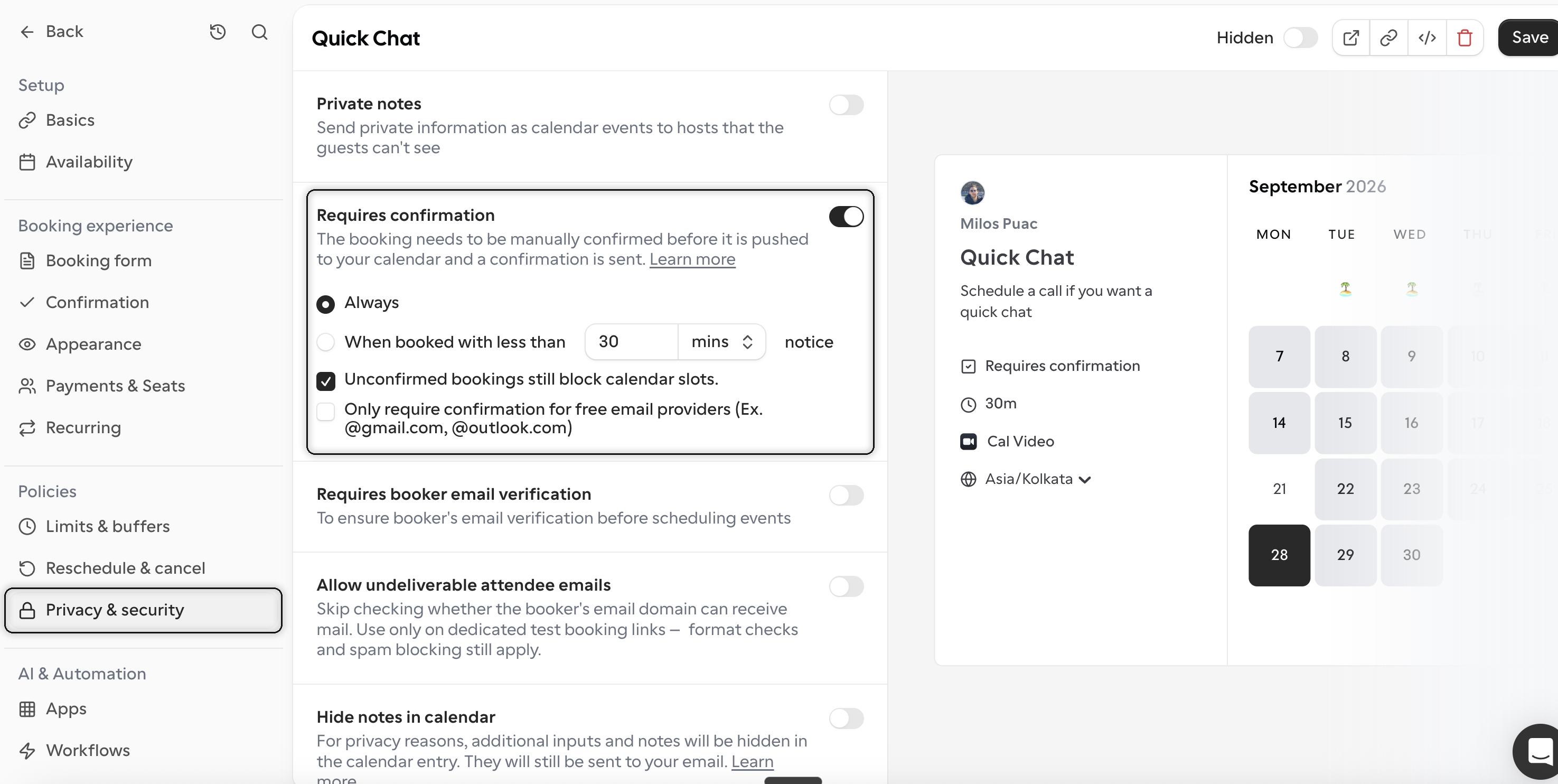 Require Confirmation Highlighted