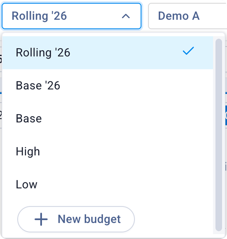 Budget Dropdown Budget Dropdown