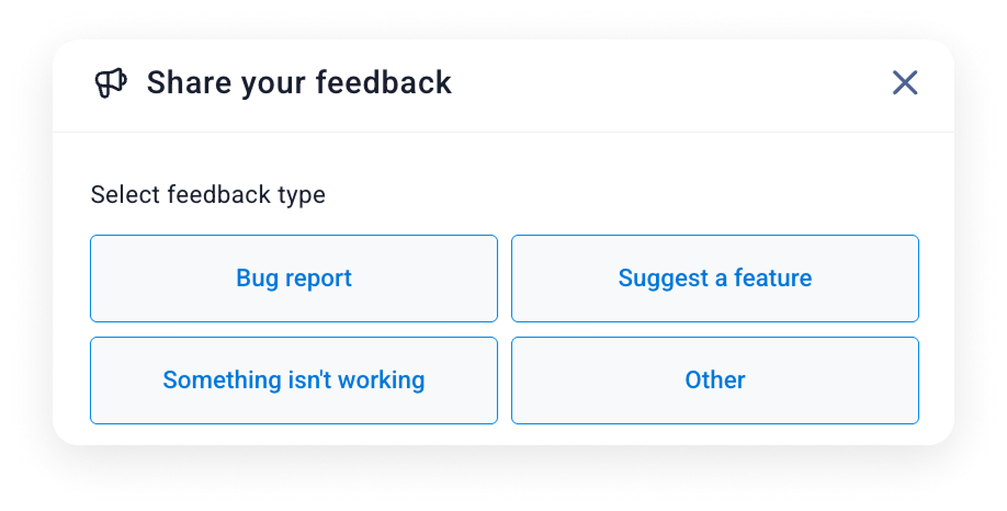Share Your Feedback Share Your Feedback